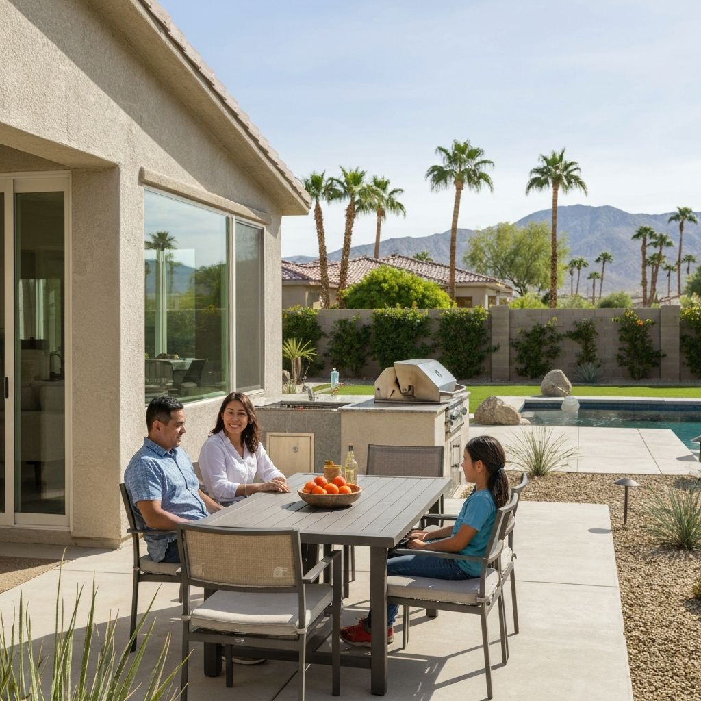 Local family enjoying their backyard in the Coachella Valley